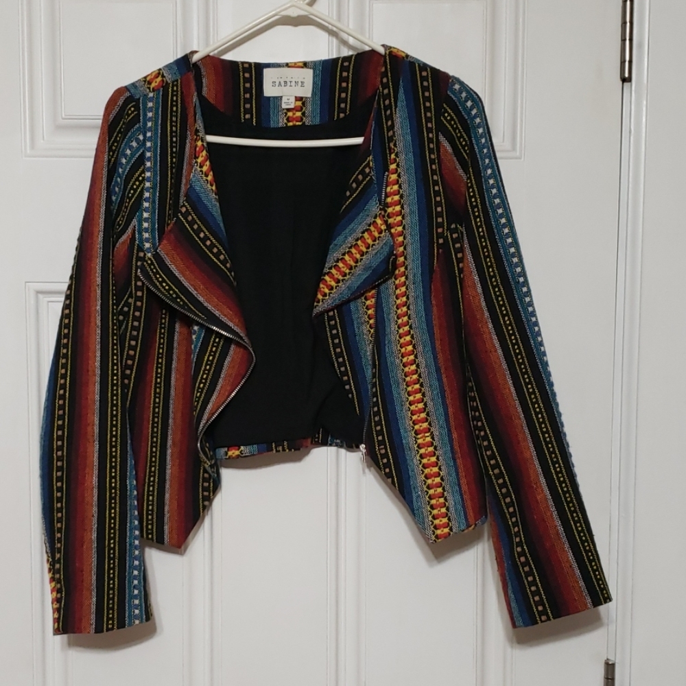 Sabine Southwestern Aztec Zipper Jacket - Picture 4 of 9
